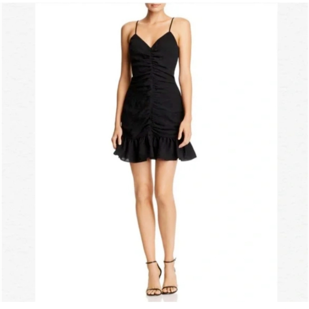 ASTR The Label ruched  Black mini  Dress Size M great condition
